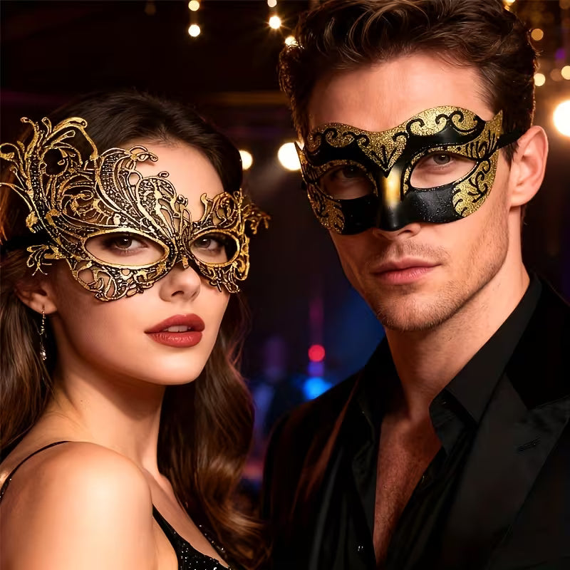 Couple Makeup Ball Mask Set