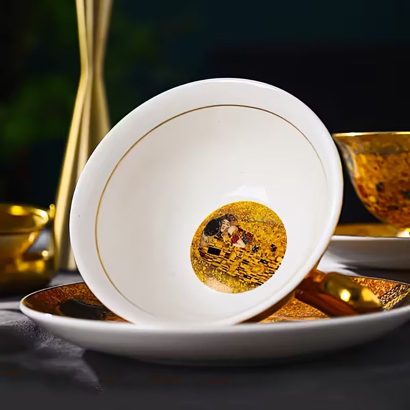 Conjunto de Xícara de Café e Pires de Bone China 