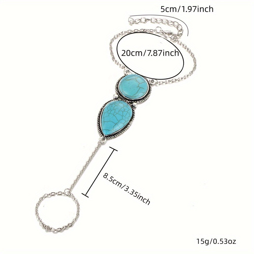 Pulsera Personalidad Bohemia Turquesa Manoplas