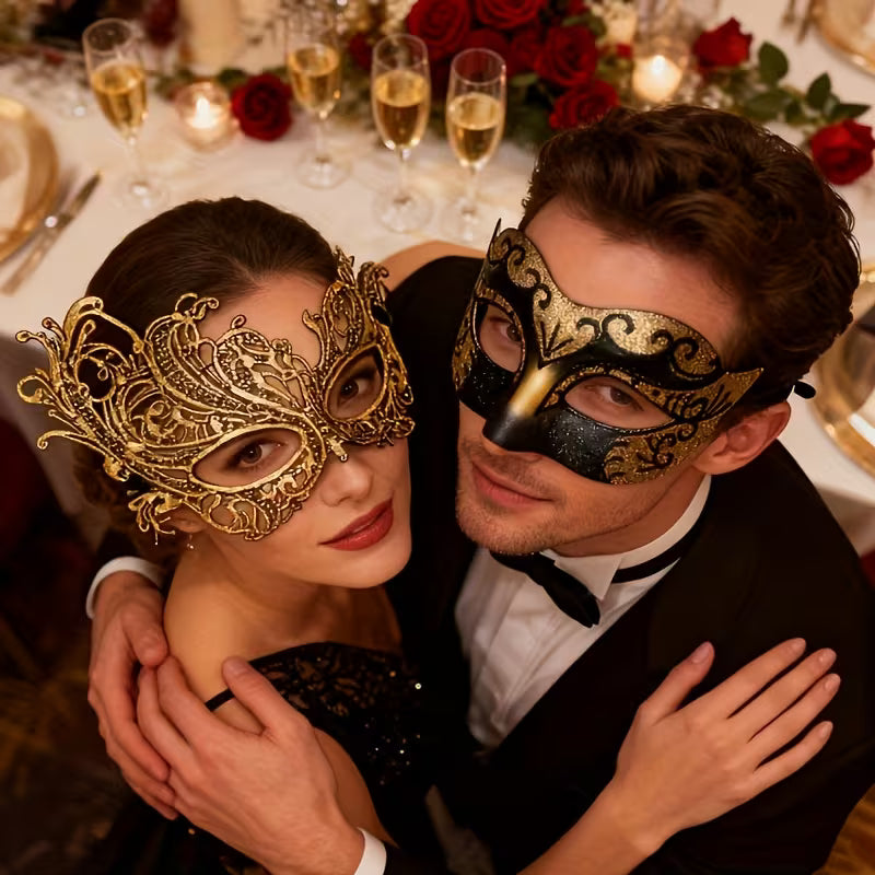 Couple Makeup Ball Mask Set
