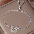Pulsera de tenis mariposa brillante – Diseño hueco con diamantes de imitación