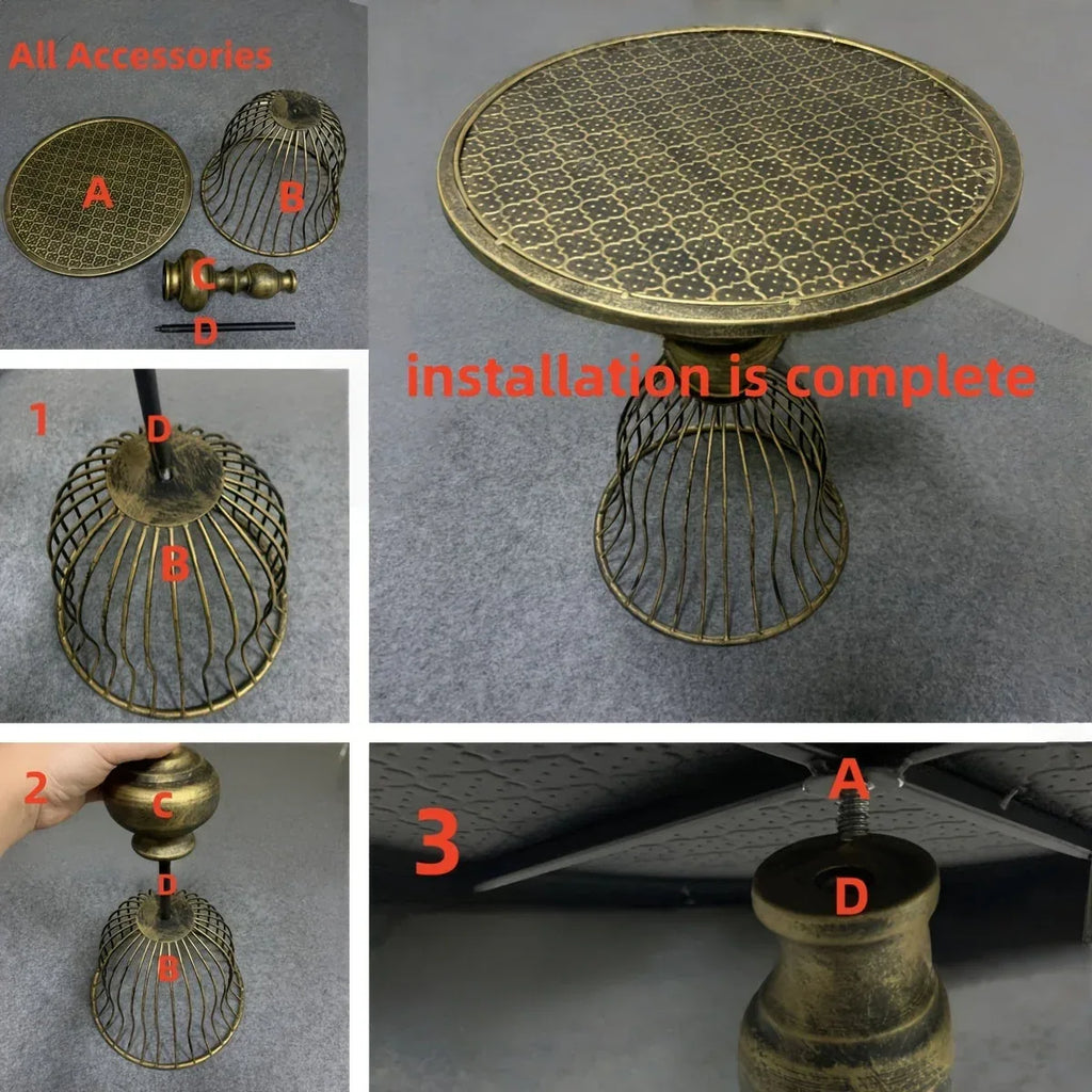 Round Metal Table Courtyard Antique Bronze - World Gifts