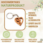 Guardian Angel Heart Keychain in Olive Wood - World Gifts
