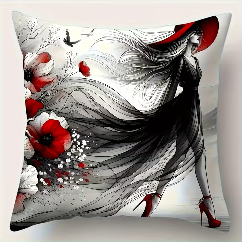 Fronhas de almofada com design de rosas e Mulheres Modernas