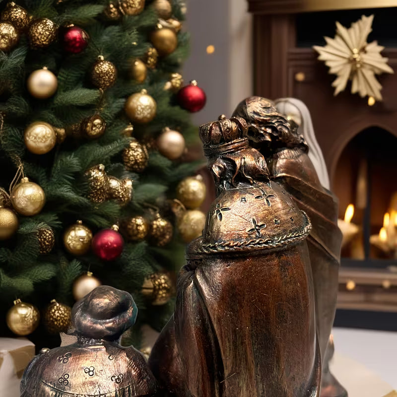 Centro de mesa para Nochebuena/Expositor de iglesia/Decoración clásica de hogar europeo/Regalo navideño cristiano/Obra de arte religiosa de coleccionista