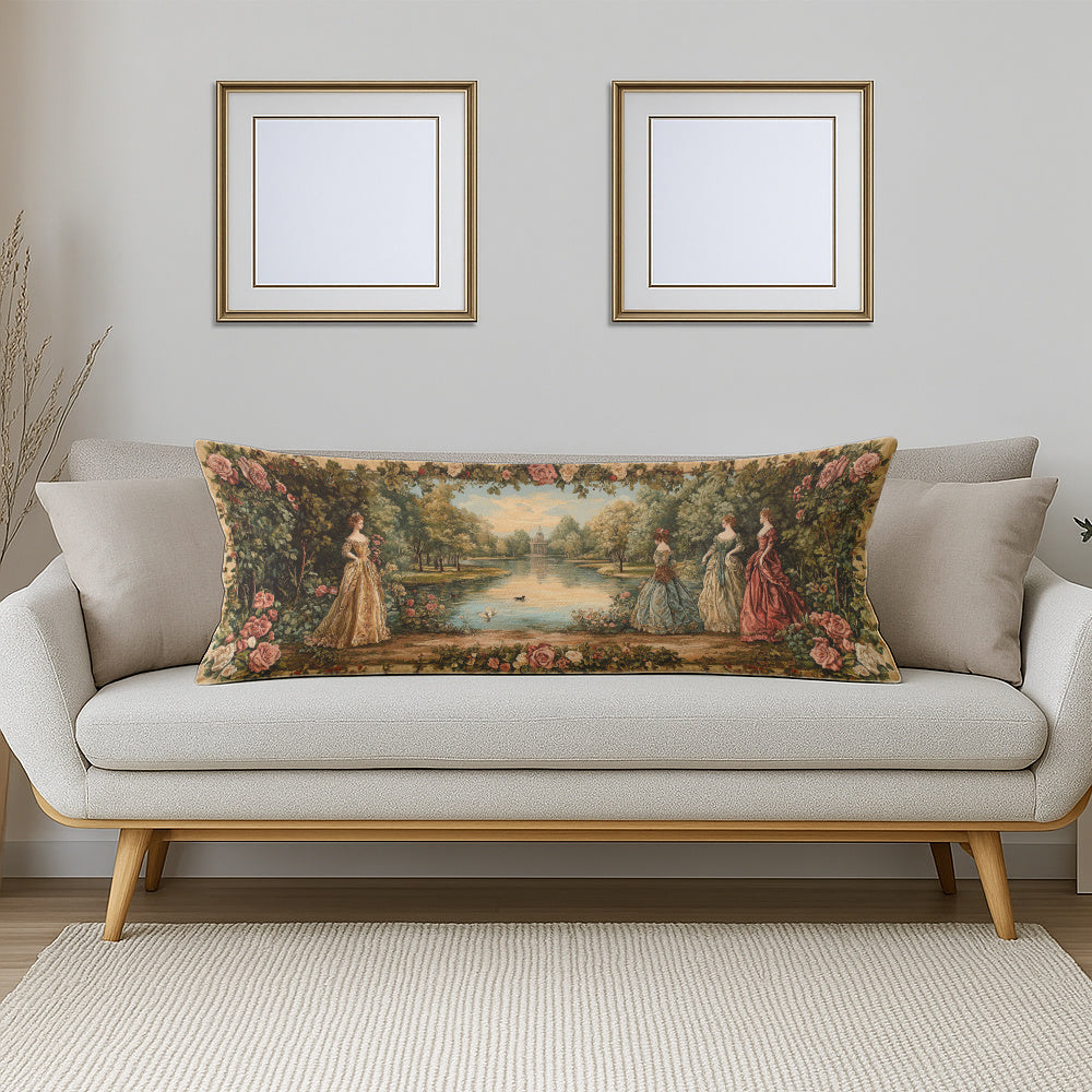 Large Vintage Garden Palace Landscape Cushion Cover