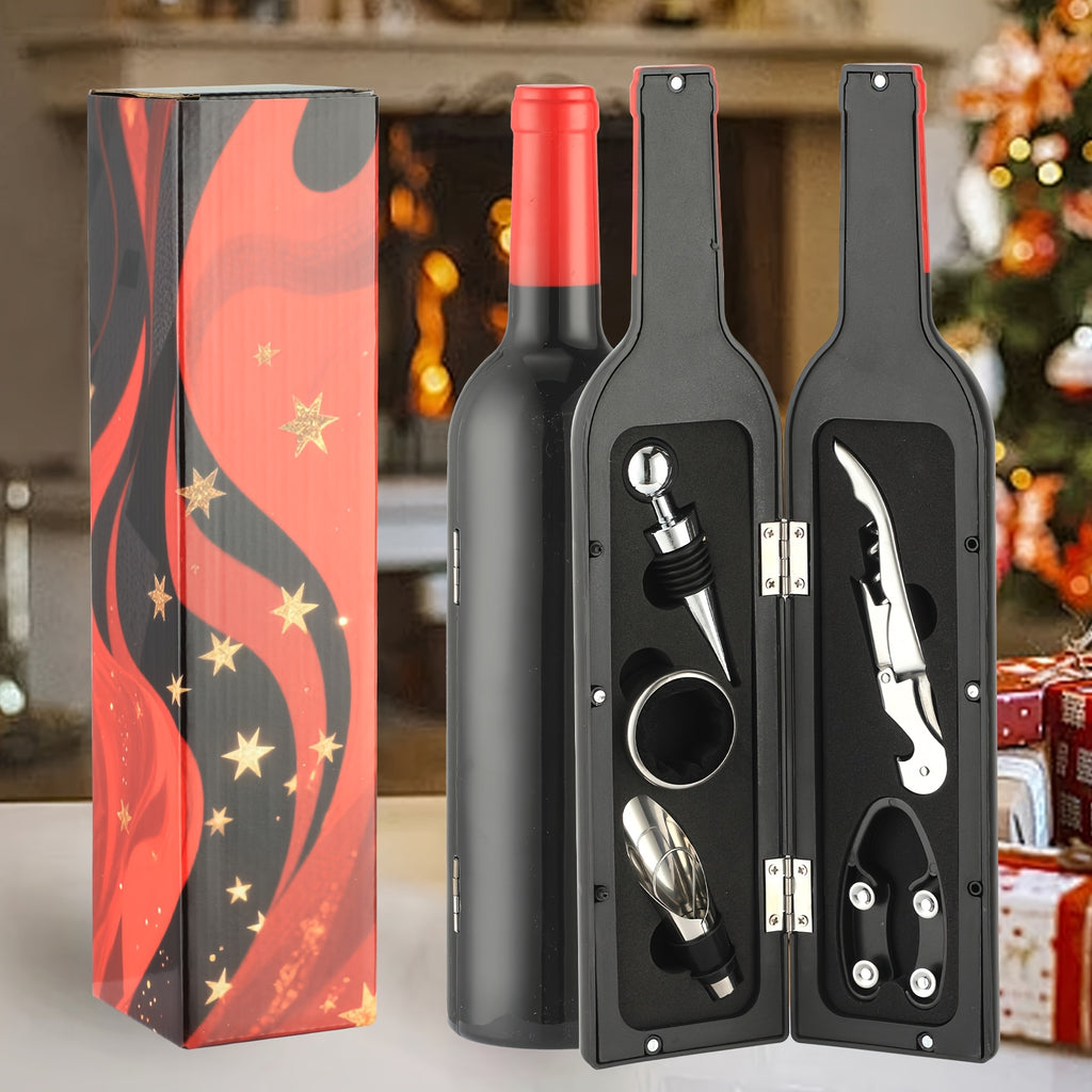 Juego de abrebotellas de acero inoxidable - Kit de herramientas para botellas de vino tinto para botellas grandes