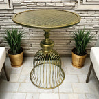 Round Metal Table Courtyard Antique Bronze - World Gifts