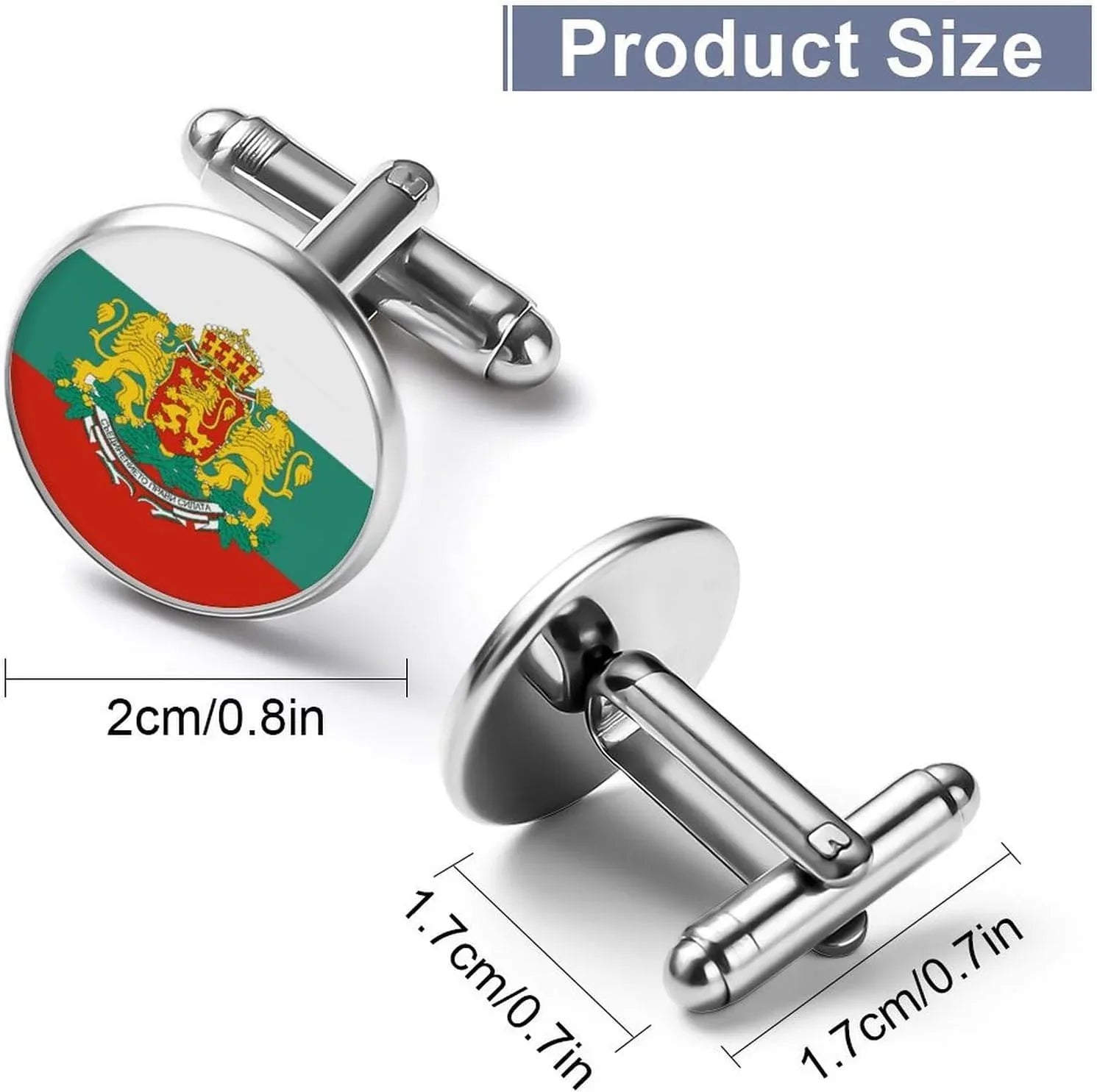 Bulgarian Badge Flag Custom Cuff Links - World Gifts