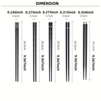 5 Pairs Reusable Food-Grade Chopsticks – Durable Black Plastic