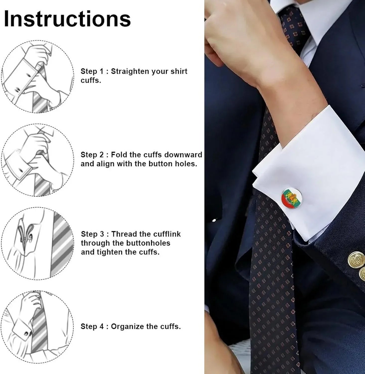 Bulgarian Badge Flag Custom Cuff Links - World Gifts