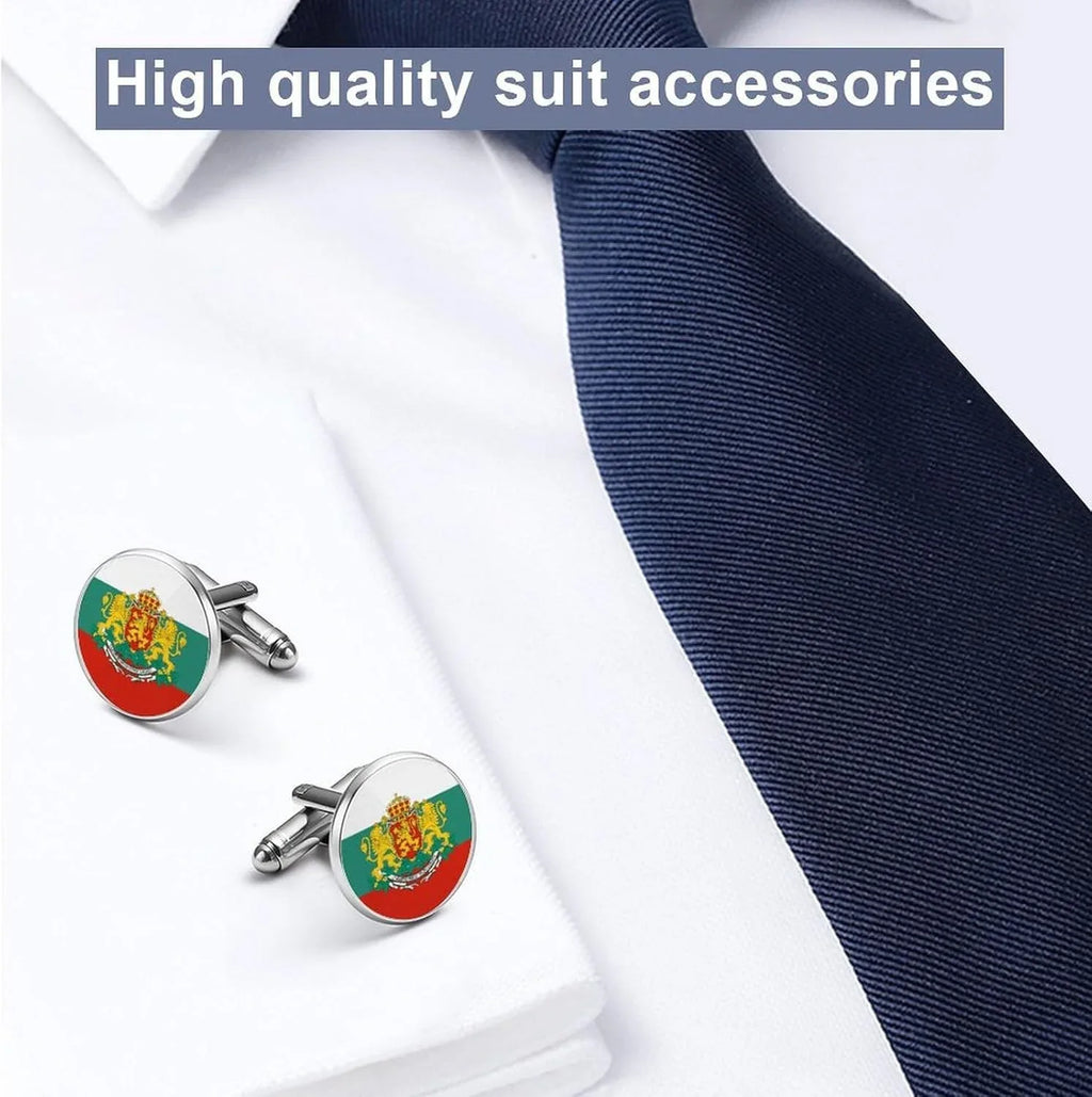 Bulgarian Badge Flag Custom Cuff Links - World Gifts