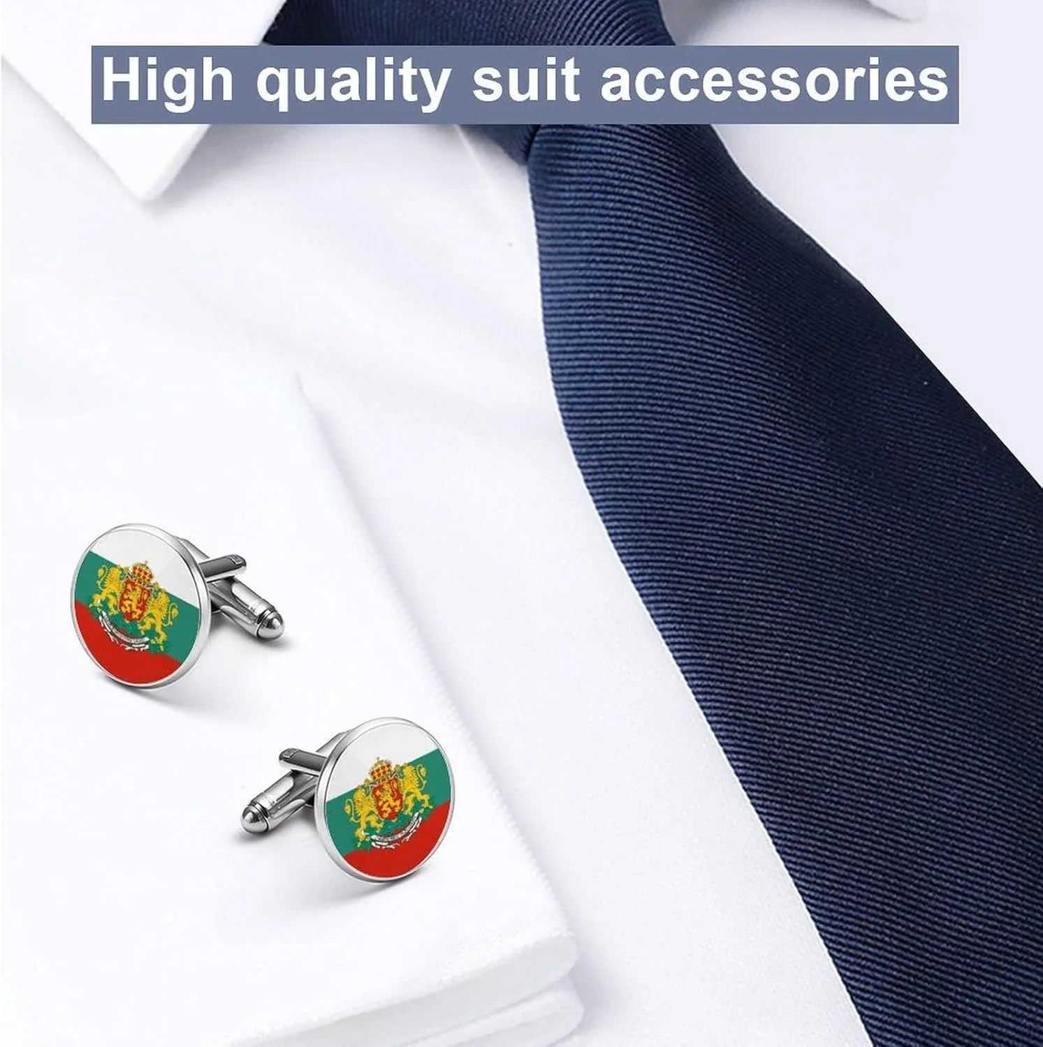 Bulgarian Badge Flag Custom Cuff Links - World Gifts
