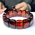 Pulsera de Ámbar Rojo Natural con Cuentas – Estilo Bohemio