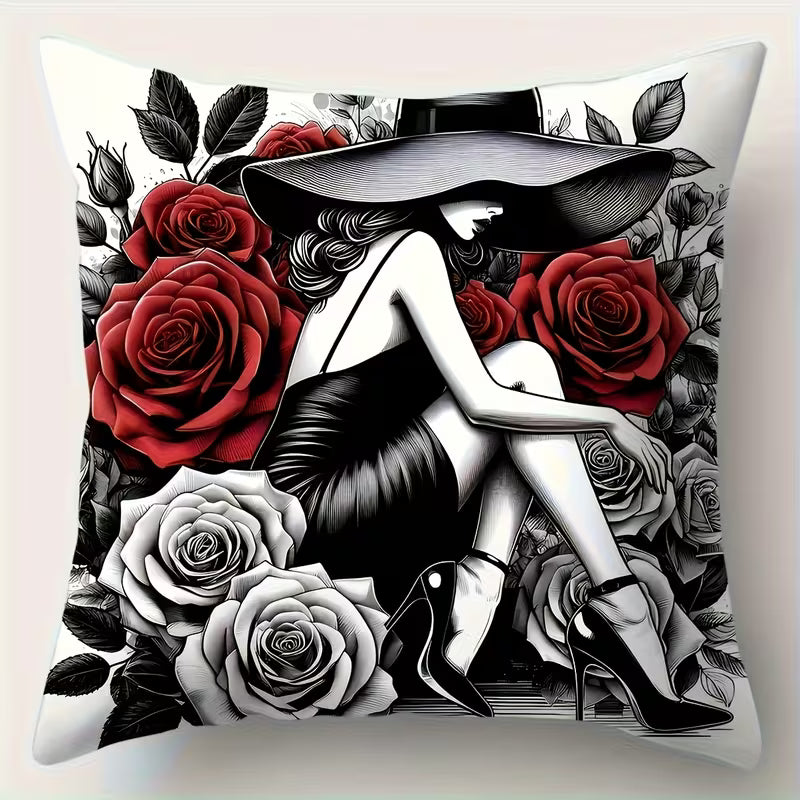 Fronhas de almofada com design de rosas e Mulheres Modernas