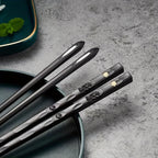 5 Pairs Reusable Food-Grade Chopsticks – Durable Black Plastic