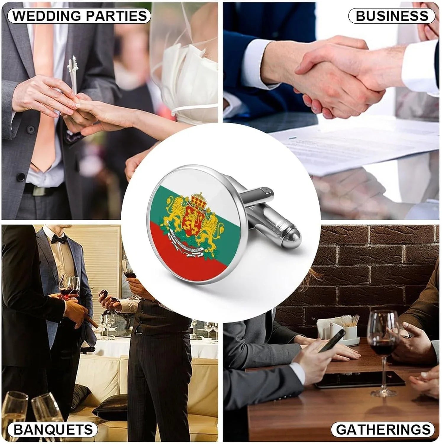 Bulgarian Badge Flag Custom Cuff Links - World Gifts