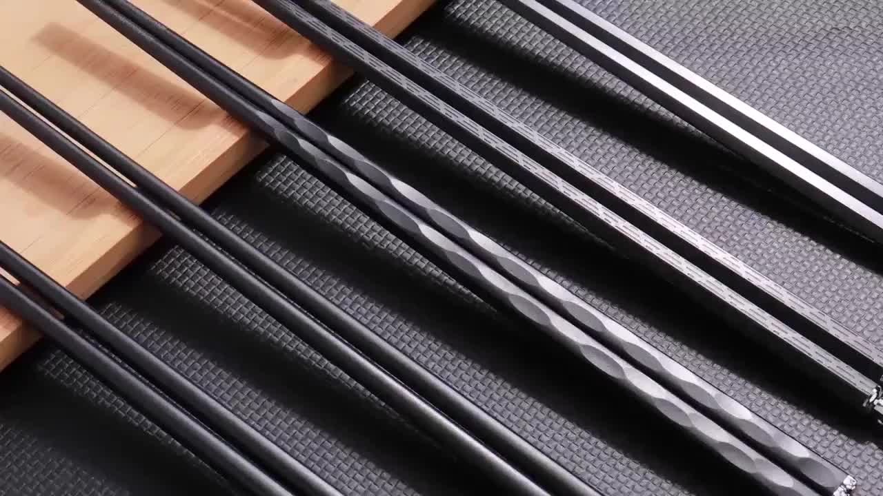 5 Pairs Reusable Food-Grade Chopsticks – Durable Black Plastic