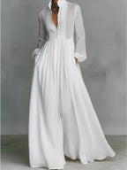 Elegante vestido camisero francés