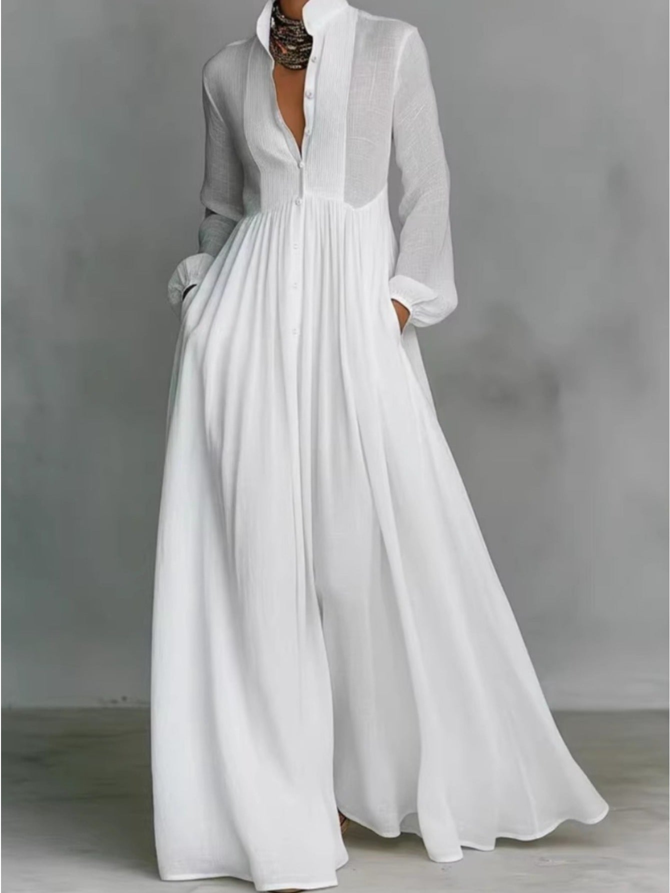 Elegant French Shirt Dress