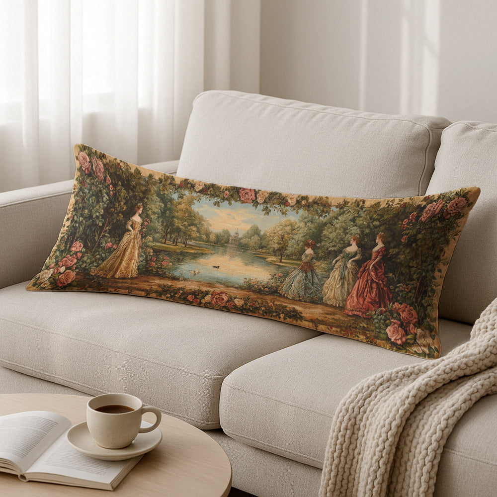 Large Vintage Garden Palace Landscape Cushion Cover
