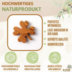 Cloverleaf as a lucky charm made of olive wood - World Gifts