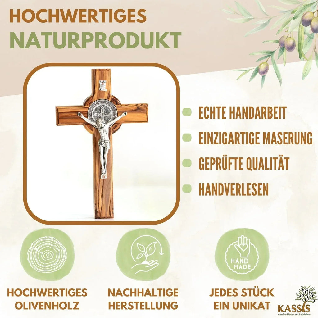 St. Benedict Cross made of olive wood - World Gifts