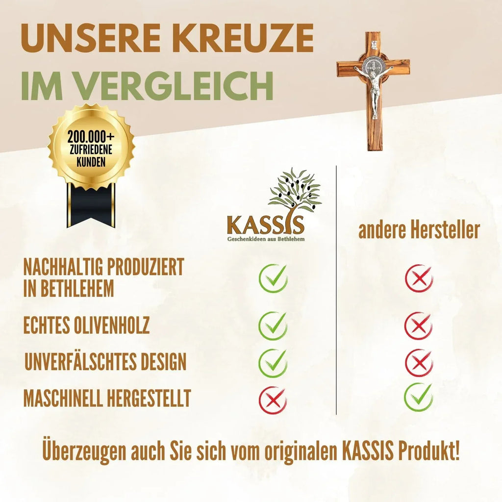 St. Benedict Cross made of olive wood - World Gifts