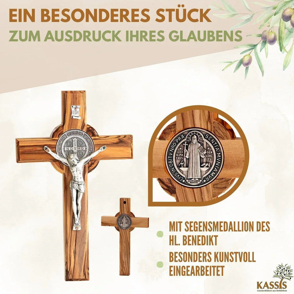 St. Benedict Cross made of olive wood - World Gifts