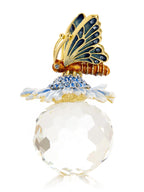 Butterfly sitting on Flower and Crystal - World Gifts