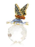 Butterfly sitting on Flower and Crystal - World Gifts