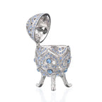 Silver Faberge Egg with Blue Crystals - World Gifts