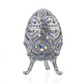 Silver Faberge Egg with Blue Crystals - World Gifts