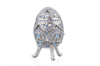 Silver Faberge Egg with Blue Crystals - World Gifts