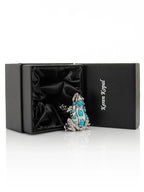 Silver Frog with Turquoise Gemstones - World Gifts