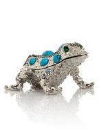 Silver Frog with Turquoise Gemstones - World Gifts