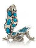 Silver Frog with Turquoise Gemstones - World Gifts
