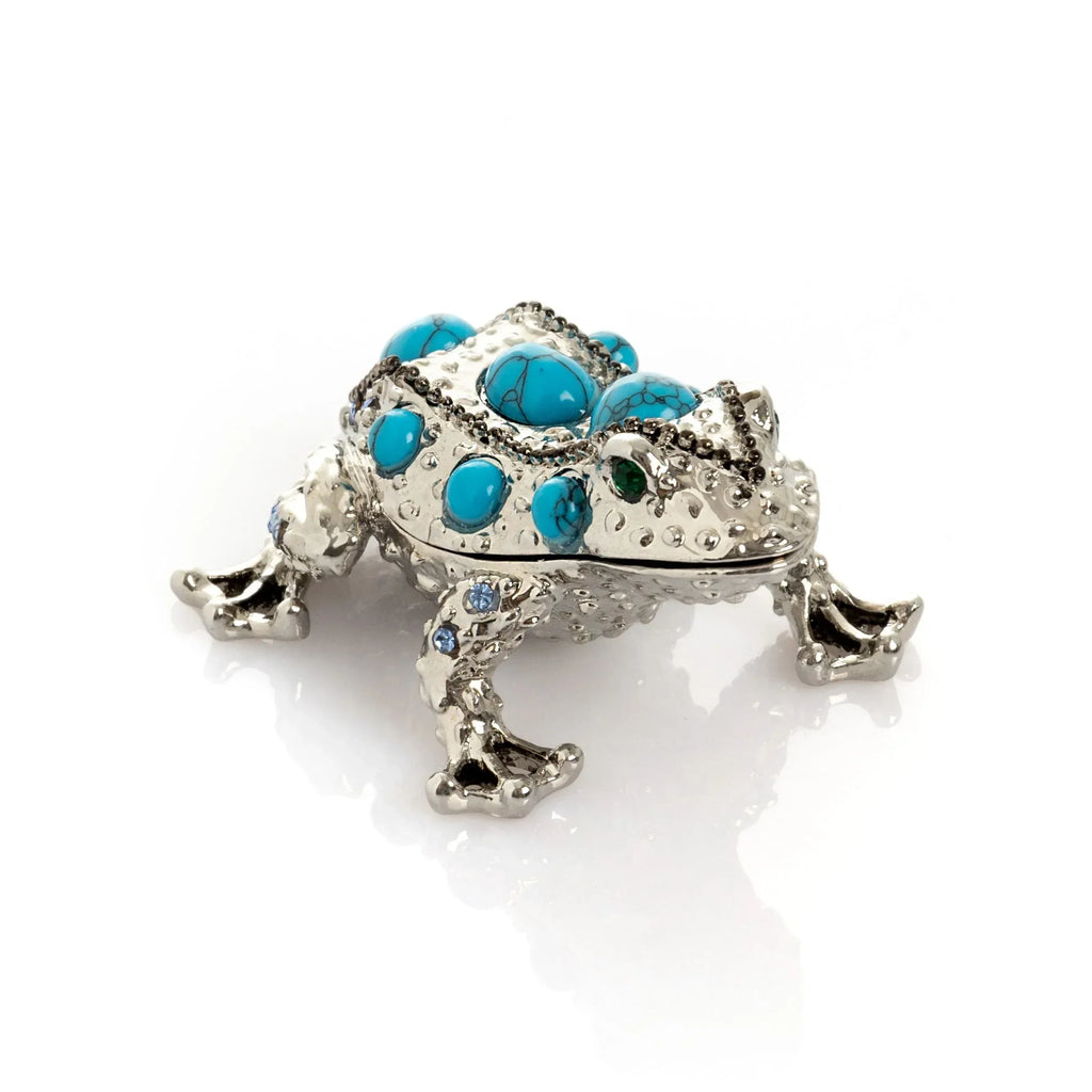 Silver Frog with Turquoise Gemstones - World Gifts