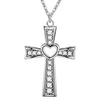 Collar de Cruz de Plata con Cristal de Circonita ✨