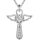 Collar de Cruz de Plata con Cristal de Circonita ✨