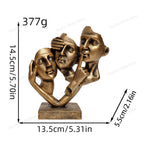 Speak No Evil Mask Sculpture – Abstract Thinker Statue Decor