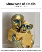 Speak No Evil Mask Sculpture – Abstract Thinker Statue Decor