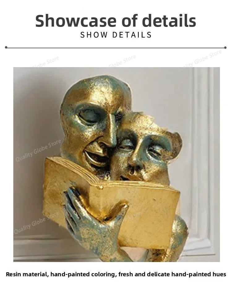 Speak No Evil Mask Sculpture – Abstract Thinker Statue Decor
