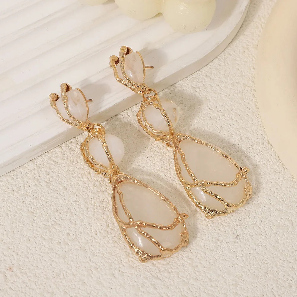 Natural Resin Waterdrop Earrings ✨