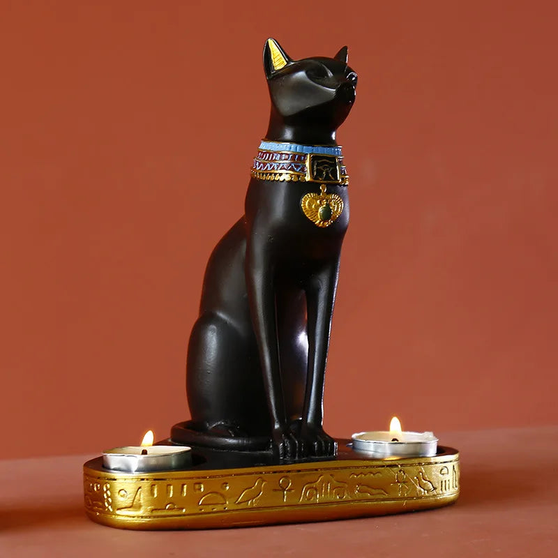 Vintage Egyptian Cat Statue – Goddess Bastet Figurine for Home & Office Decor