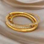 Pulsera Greatera metálica tejida de tres capas ✨