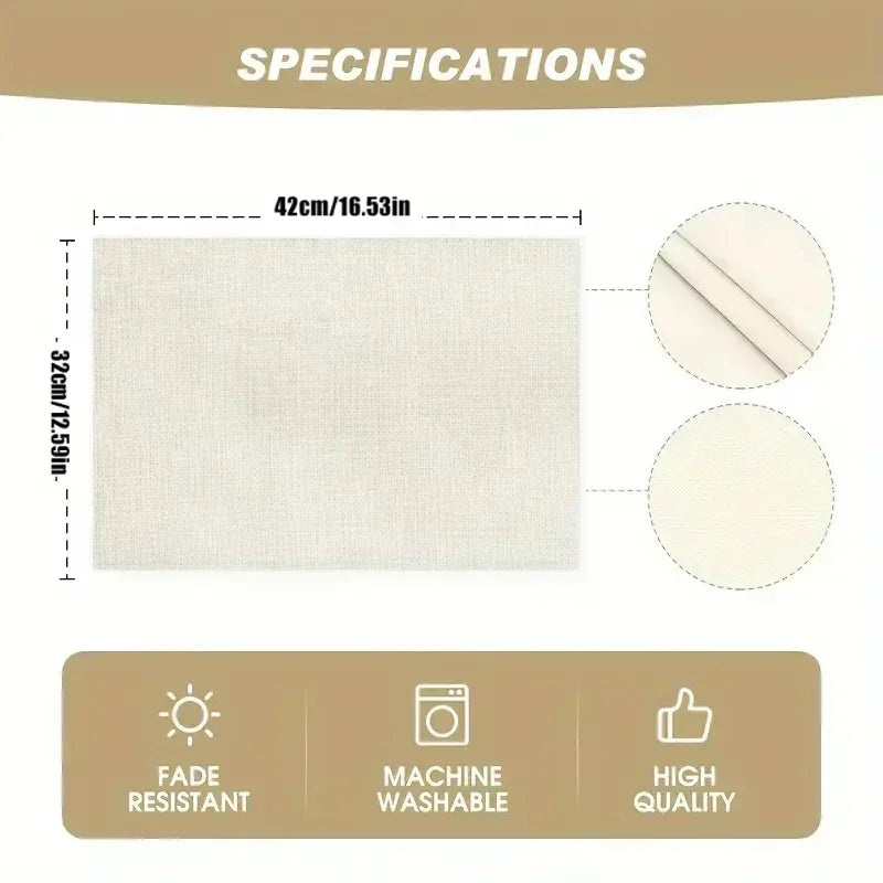 Retro Beige Floral Placemats Set – Mandala Design