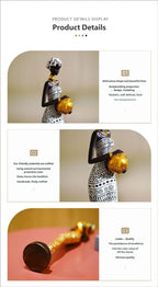 Figura africana vintage – Escultura de resina de arte negro creativo para decoración del hogar y la oficina