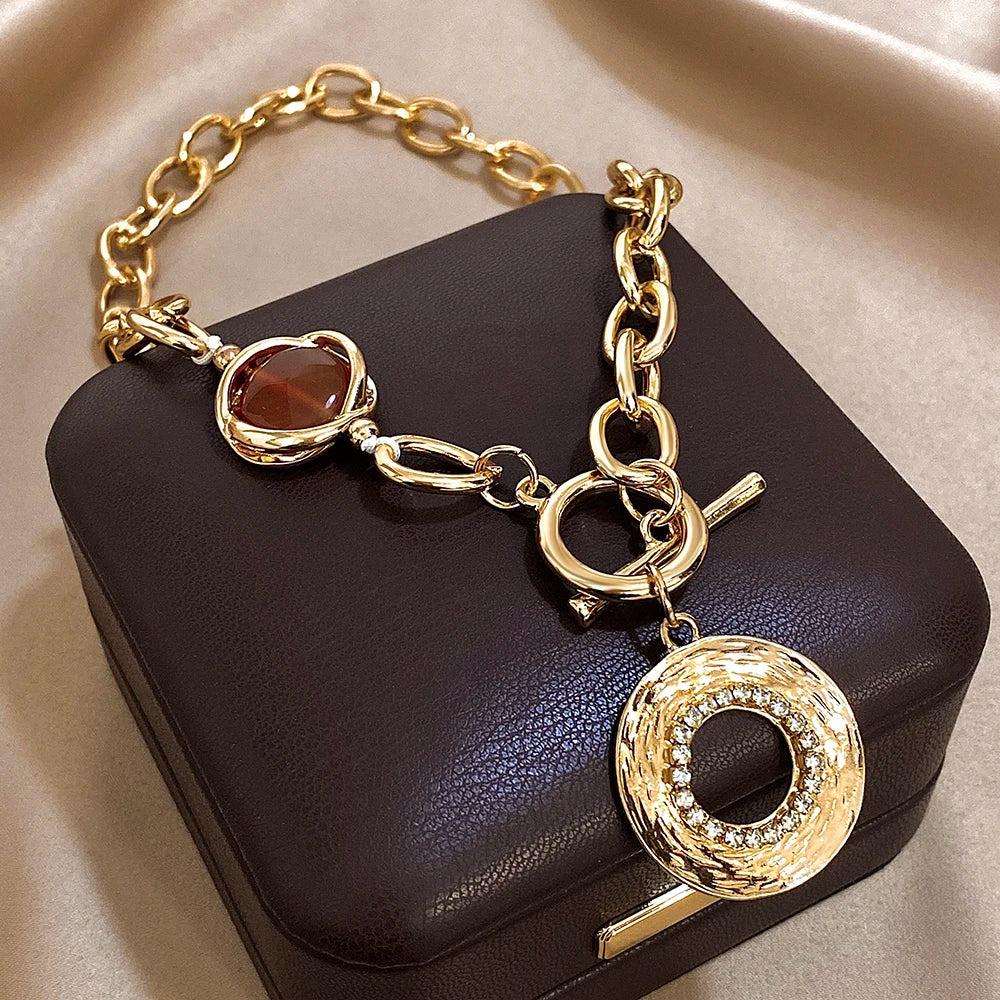 Collar colgante de piedra vintage Flashbuy ✨