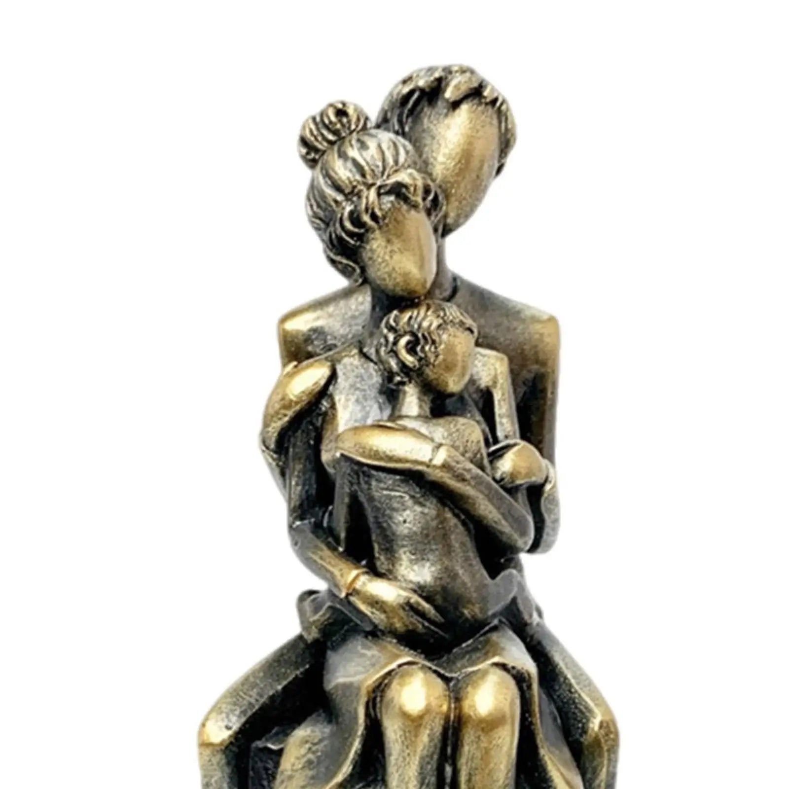 Elegant Resin Family of Three Figurines – Tabletop Decor for Living Room & Home